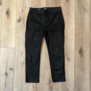 a.n.a. ~ misses high rise straight fit coated denim, black, great condition!